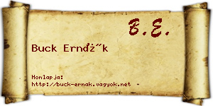 Buck Ernák névjegykártya